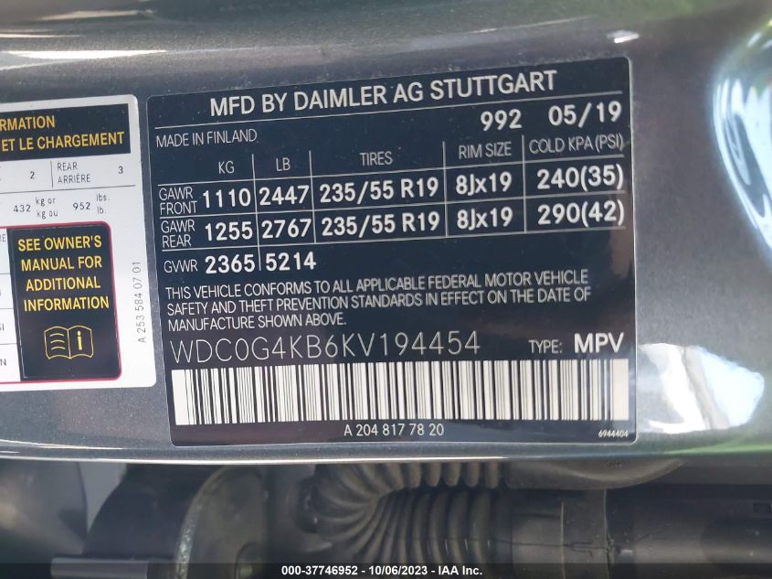 WDC0G4KB6KV194454 Mercedes-Benz GLC GLC 300 9