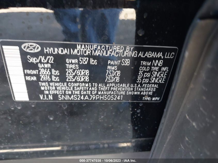 2023 HYUNDAI SANTA FE SEL - 5NMS24AJ9PH505241