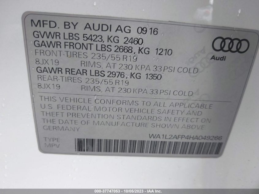 WA1L2AFP4HA049266 2017 AUDI Q5, photo no. 9