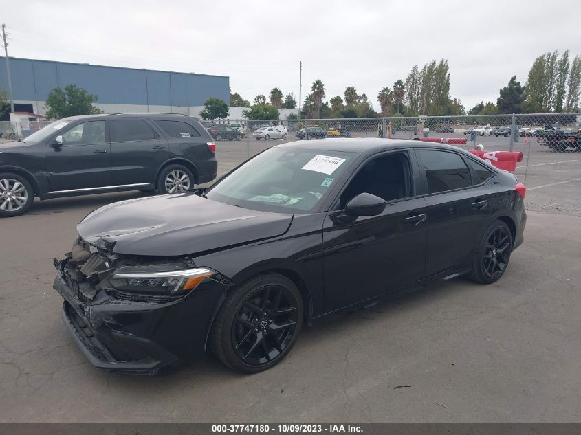 VIN 2HGFE2F56NH561138 2022 HONDA CIVIC SEDAN SPORT
