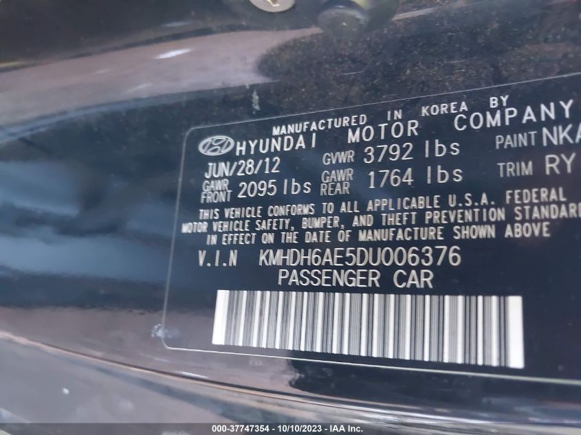 2013 HYUNDAI ELANTRA COUPE SE KMHDH6AE5DU006376