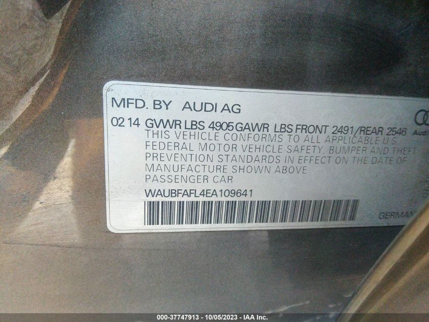 2014 AUDI A4 PREMIUM - WAUBFAFL4EA109641