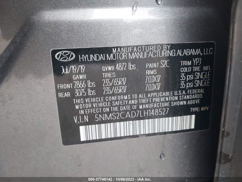 2020 HYUNDAI SANTA FE SE - 5NMS2CAD7LH148527