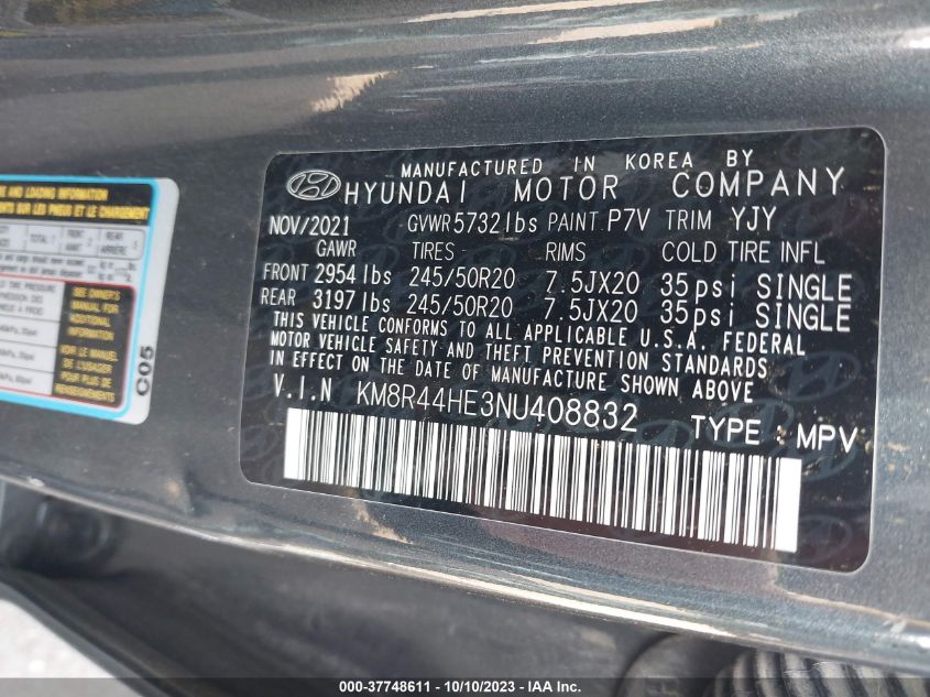 2022 HYUNDAI PALISADE SEL - KM8R44HE3NU408832