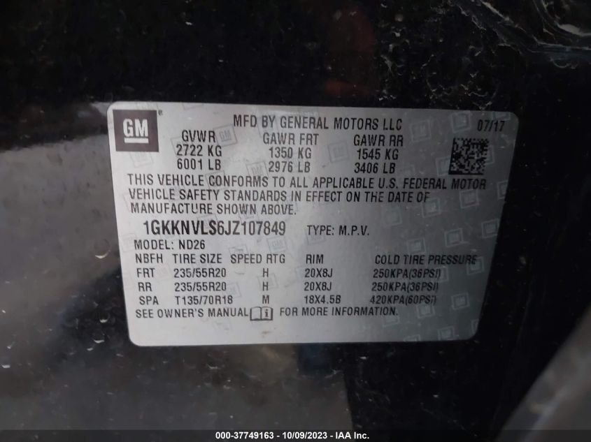 2018 GMC ACADIA SLT - 1GKKNVLS6JZ107849