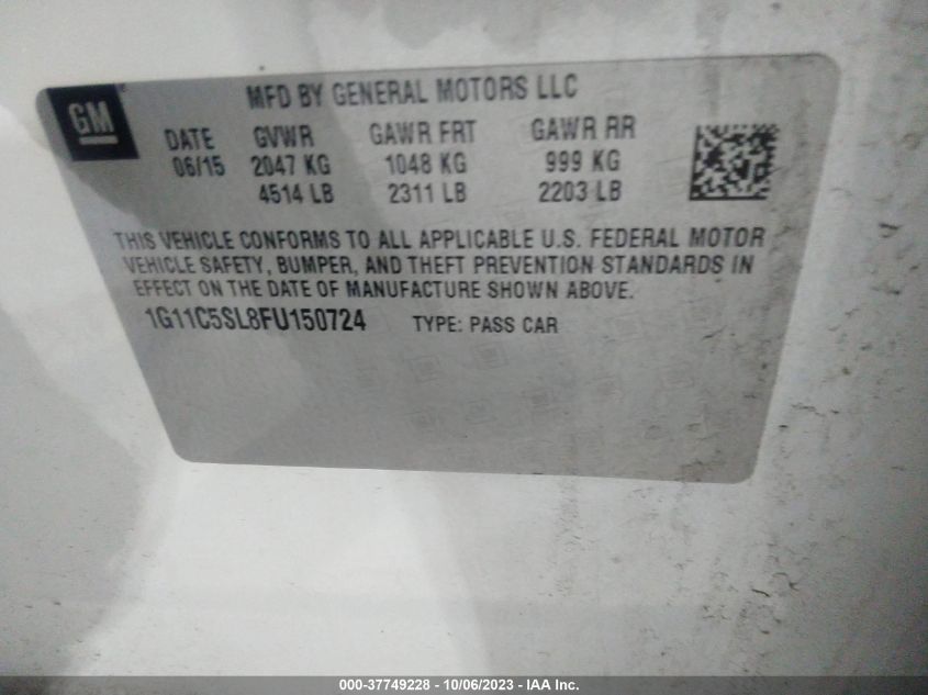 2015 CHEVROLET MALIBU 1LT - 1G11C5SL8FU150724