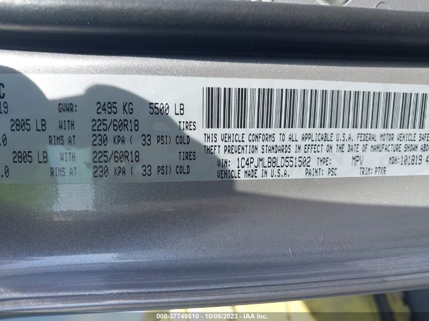 2020 JEEP CHEROKEE ALTITUDE - 1C4PJMLB8LD551502