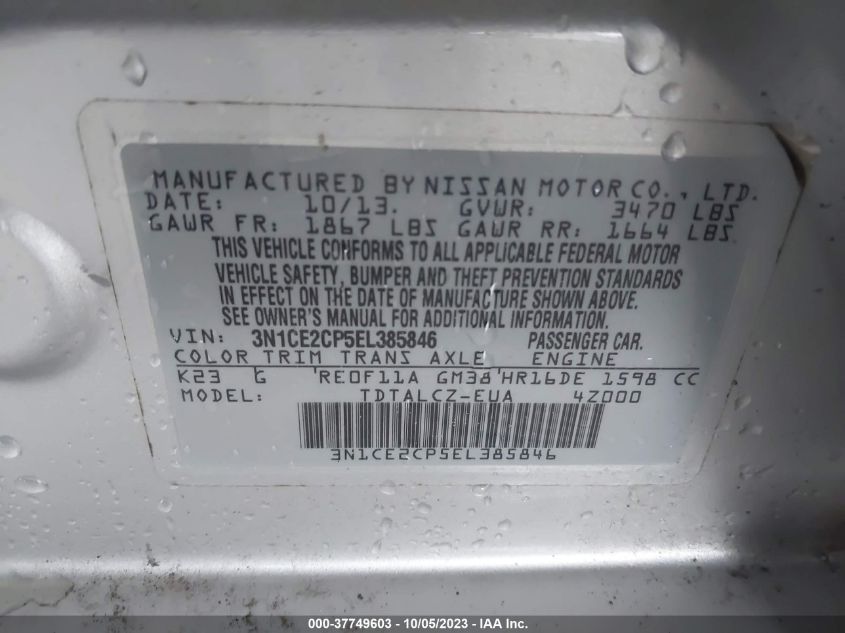 2014 NISSAN VERSA NOTE S PLUS - 3N1CE2CP5EL385846