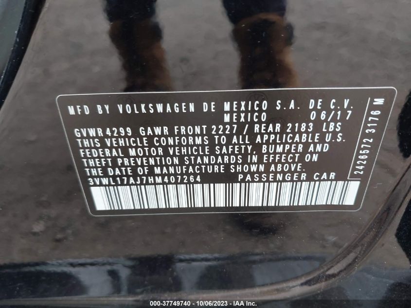 2017 VOLKSWAGEN JETTA 1.8T SEL - 3VWL17AJ7HM407264