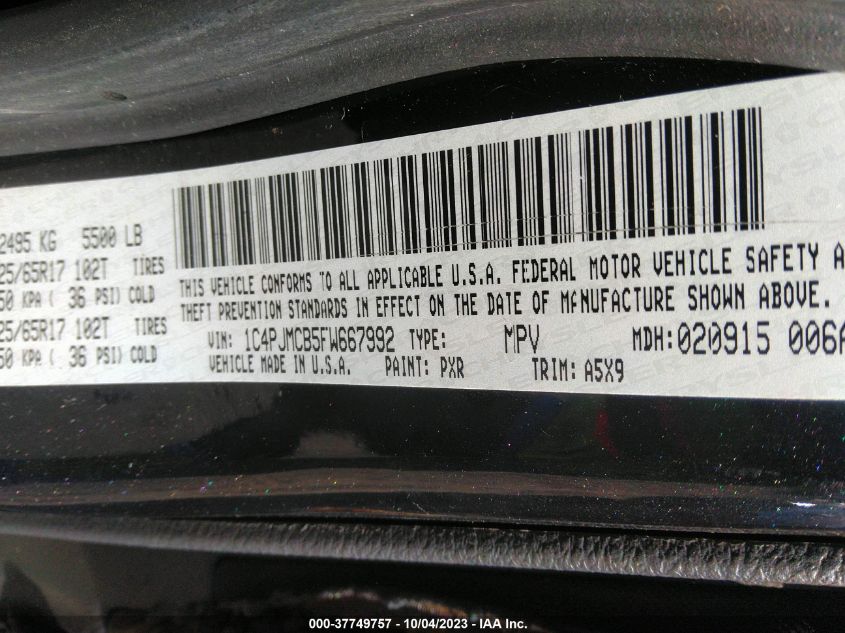 2015 JEEP CHEROKEE LATITUDE - 1C4PJMCB5FW667992