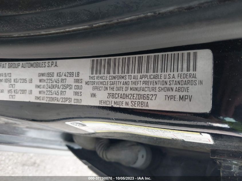 2014 FIAT 500L TREKKING - ZFBCFADH2EZ016627