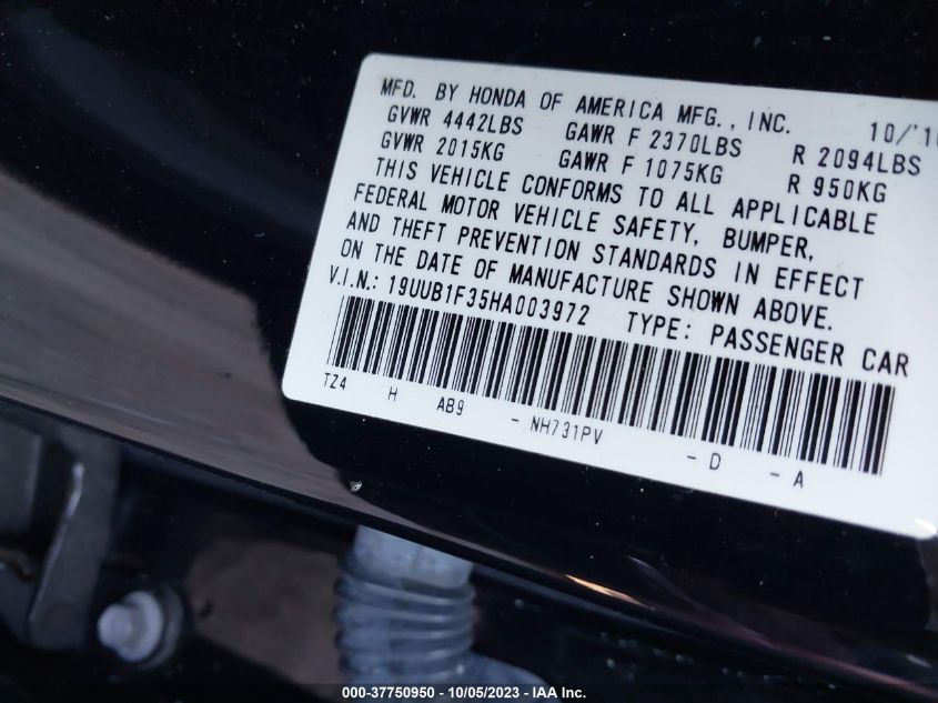 2017 ACURA TLX - 19UUB1F35HA003972