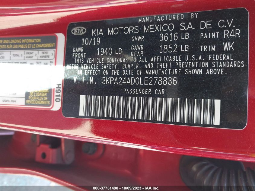 2020 KIA RIO LX/S - 3KPA24AD0LE278836