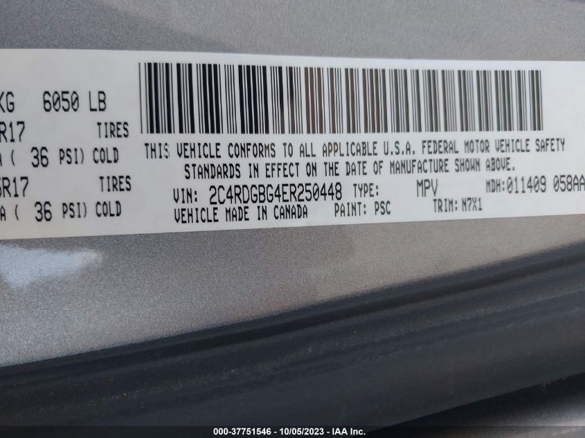 2014 DODGE GRAND CARAVAN SE 30TH ANNIVERSARY - 2C4RDGBG4ER250448