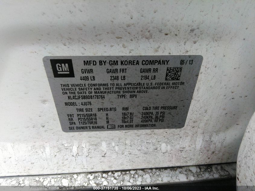 2013 BUICK ENCORE CONVENIENCE - KL4CJFSB9DB178764
