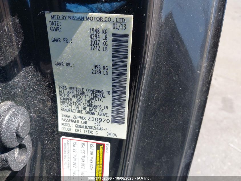 2013 NISSAN ALTIMA 2.5 S - 1N4AL2EP6DC210920
