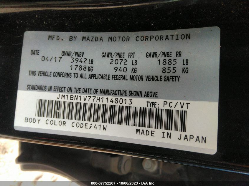2017 MAZDA MAZDA3 TOURING - JM1BN1V77H1148013