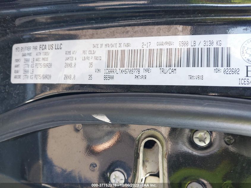2017 RAM 1500 SLT - 1C6RR7LTXHS709778