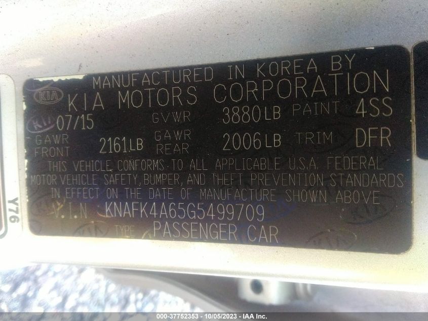 2016 KIA FORTE LX - KNAFK4A65G5499709