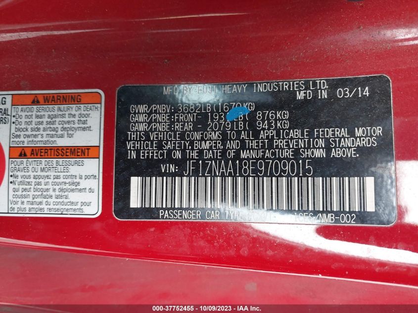 2014 TOYOTA SCION FR-S JF1ZNAA18E9709015