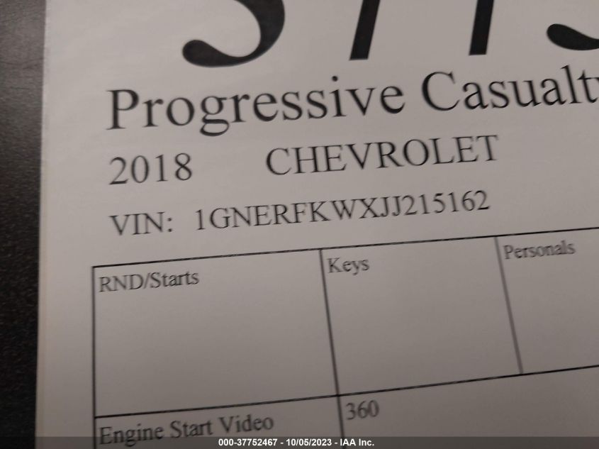 2018 CHEVROLET TRAVERSE LS - 1GNERFKWXJJ215162