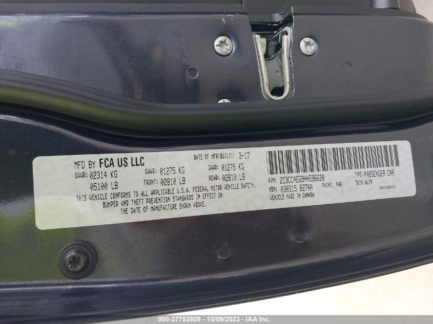 2017 CHRYSLER 300C 2C3CCAEG9HH586628