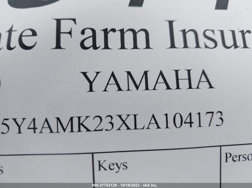 2020 YAMAHA YFM700 G 5Y4AMK23XLA104173