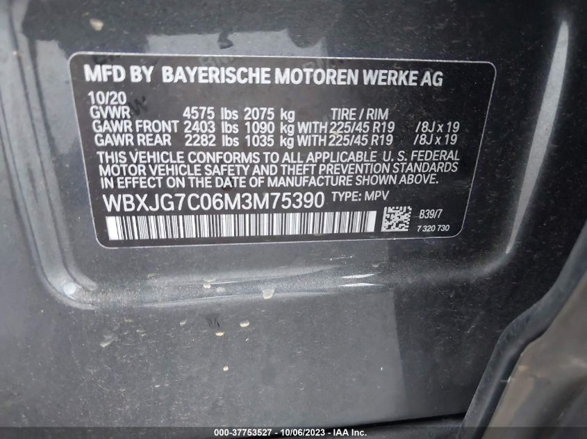 2021 BMW X1 SDRIVE28I - WBXJG7C06M3M75390