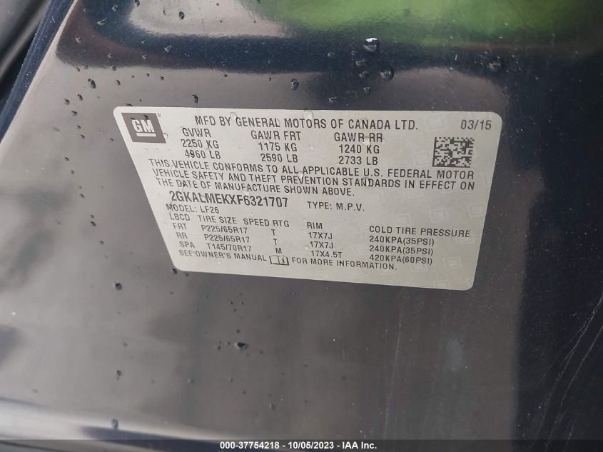 2015 GMC TERRAIN SLE - 2GKALMEKXF6321707