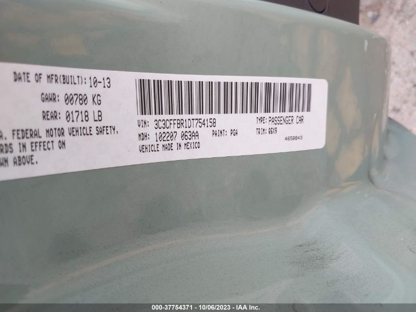 2013 FIAT 500 SPORT - 3C3CFFBR1DT754158