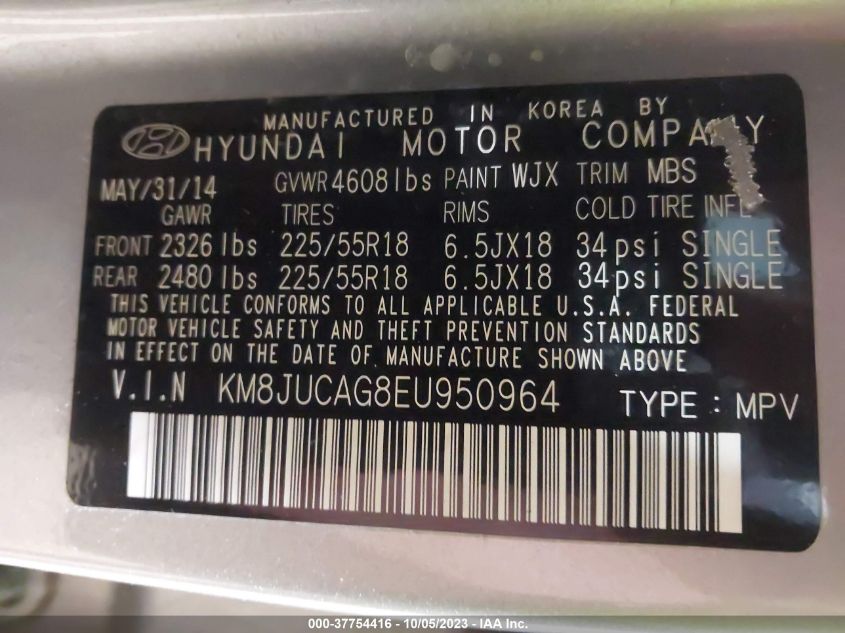 2014 HYUNDAI TUCSON LIMITED - KM8JUCAG8EU950964