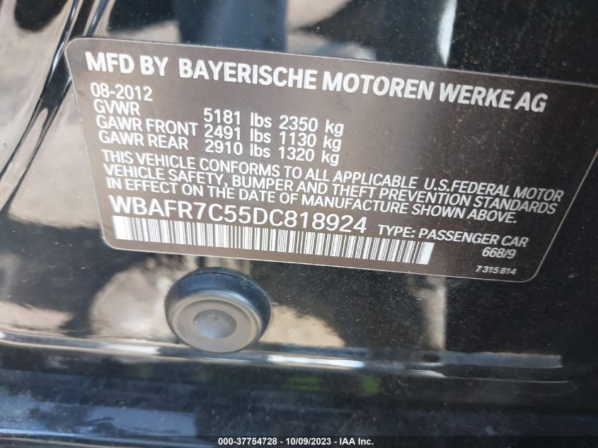 2013 BMW 535I WBAFR7C55DC818924