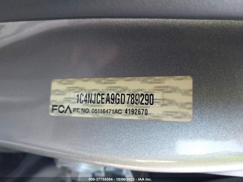 2016 JEEP COMPASS LATITUDE - 1C4NJCEA9GD789290