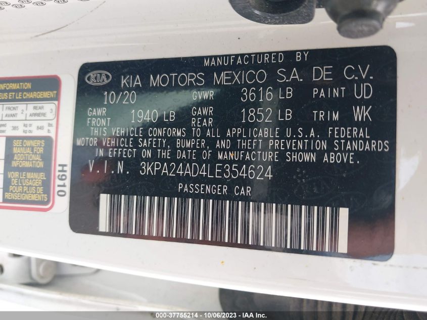 2020 KIA RIO S - 3KPA24AD4LE354624