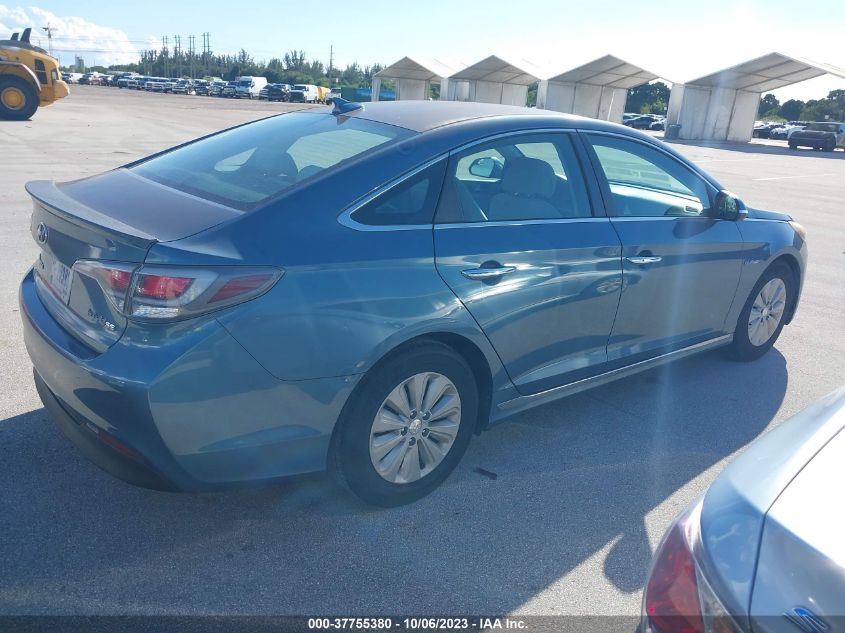 2016 HYUNDAI SONATA HYBRID SE - KMHE24L13GA038947
