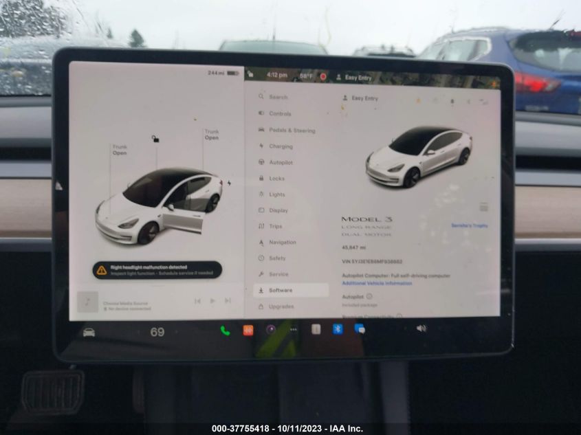 2021 TESLA MODEL 3 LONG RANGE - 5YJ3E1EB6MF938882