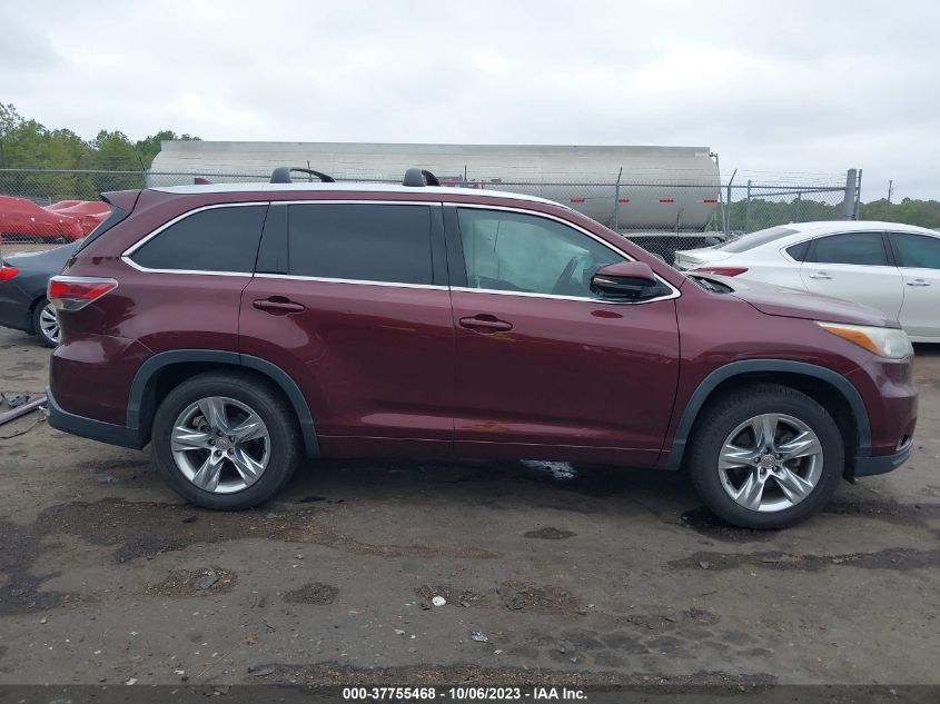 2014 TOYOTA HIGHLANDER LIMITED - 5TDYKRFH1ES037903