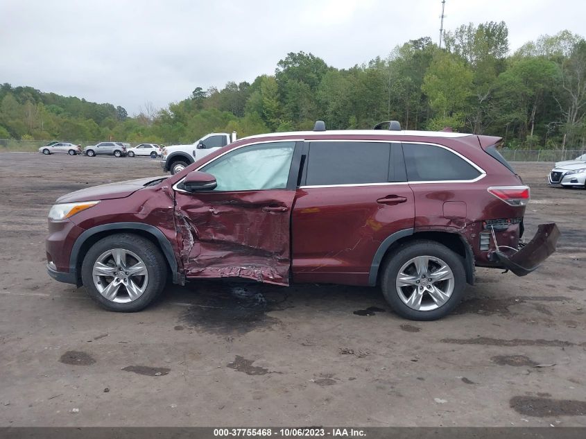 2014 TOYOTA HIGHLANDER LIMITED - 5TDYKRFH1ES037903