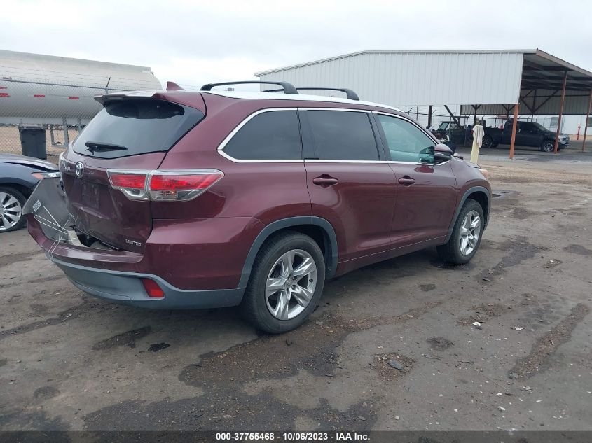 2014 TOYOTA HIGHLANDER LIMITED - 5TDYKRFH1ES037903