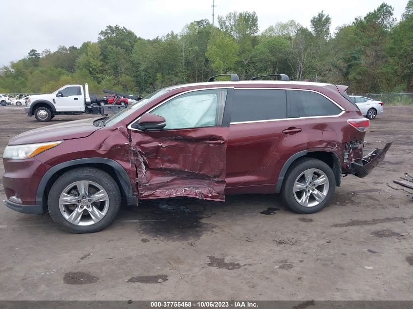 2014 TOYOTA HIGHLANDER LIMITED - 5TDYKRFH1ES037903