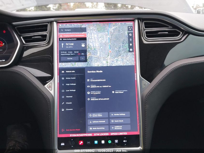 2014 TESLA MODEL S - 5YJSA1H14EFP61485