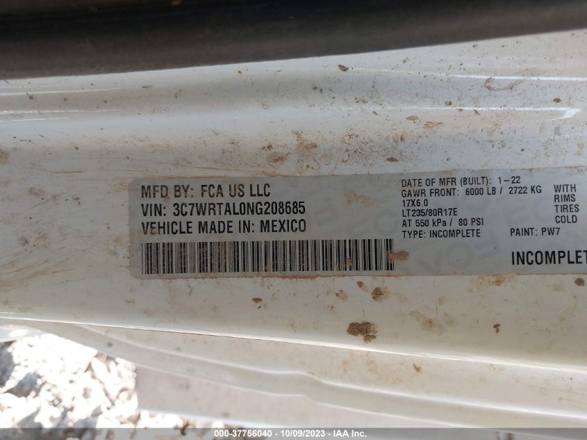2022 RAM 3500 3CWRTAL0NG208685