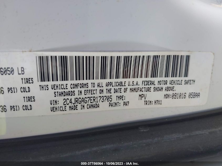 2014 RAM CARGO VAN TRADESMAN 2C4JRGAG7ER173705