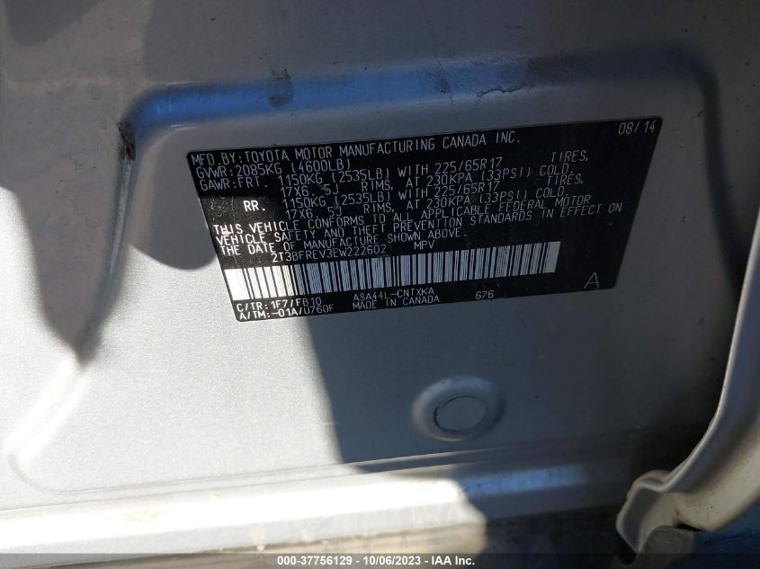 2014 TOYOTA RAV4 LE - 2T3BFREV3EW222602
