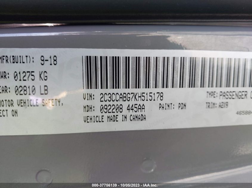 2C3CCABG7KH515178 Chrysler 300 300S 9