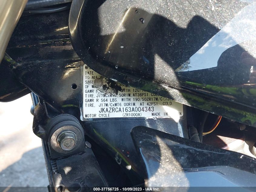 2003 KAWASAKI ZR1000 A1 JKAZRCA163A004343