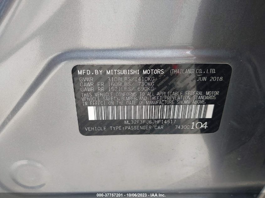 2018 MITSUBISHI MIRAGE G4 ES - ML32F3FJ6JHF14517