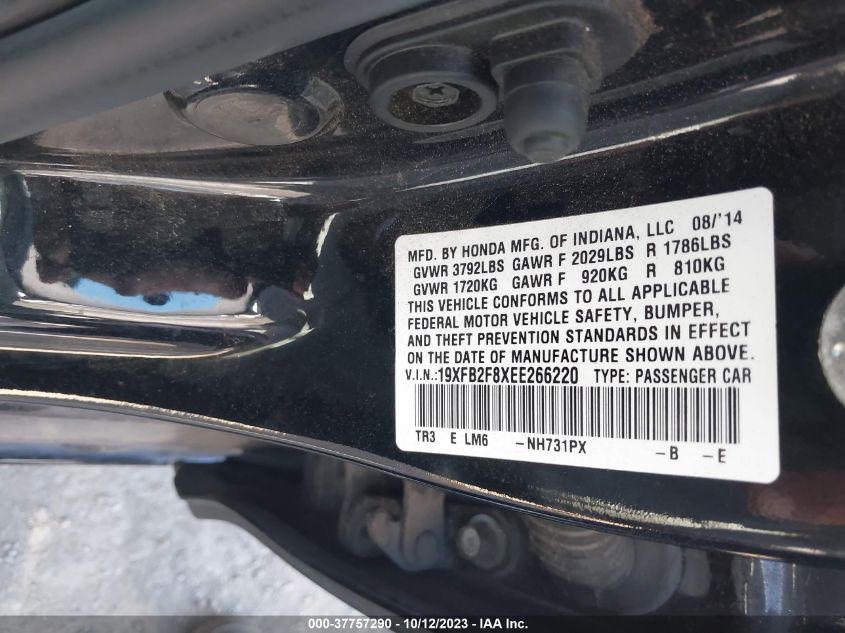 2014 HONDA CIVIC SEDAN EX - 19XFB2F8XEE266220
