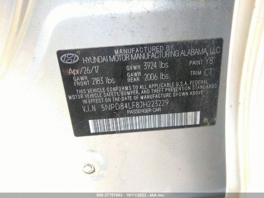 2018 HYUNDAI ELANTRA SEL - 5NPD84LF8JH223229