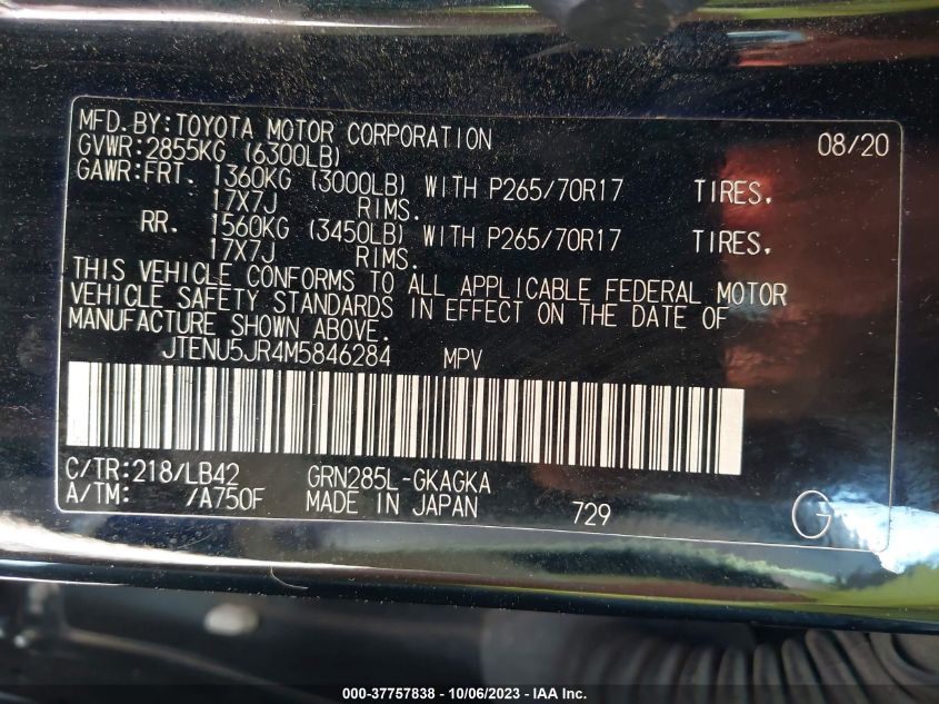 2021 TOYOTA 4RUNNER SR5 PREMIUM - JTENU5JR4M5846284